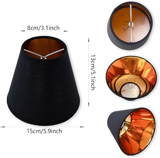 TAaMTYH small lamp shade chandelier shades set of 3，Fabric Lampshade - Image 3