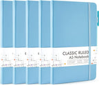 feela 5 Pack Notebooks Journals Bulk, Hardcover Classic Ruled Lined Journals by feela