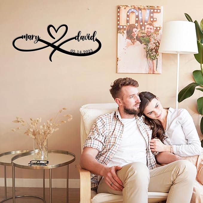Personalized Valentine's Day Gift, Infinity Heart Wall Decor, Personalized - Image 2