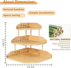HYNAWIN Bamboo Corner Desk Organizer Shelf, 3-Tier Triangle Storage Rack - Image 2