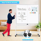 maxtek Rolling Whiteboard, 48x48 Large Magnetic White Board - Image 2