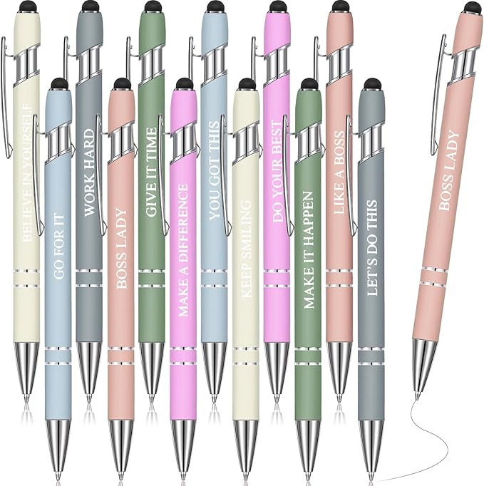 Zonon 12 Pcs Inspirational Pens Bulk Funny Ballpoint Pen by Zonon