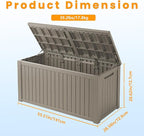 TARKARI 200 Gallon Lockable Resin Deck Box, Waterproof & UV-Resistant Outdoor - Image 2