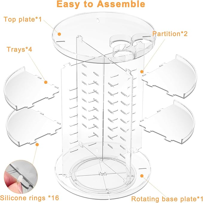 Rotating Makeup Organizer, DIY 8 Adjustable Layers Spinning Skincare Organizer - Image 7