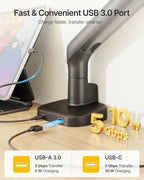 monTEK Single Monitor Arm with USB, Mechanical Spring Monitor Arm - Image 7