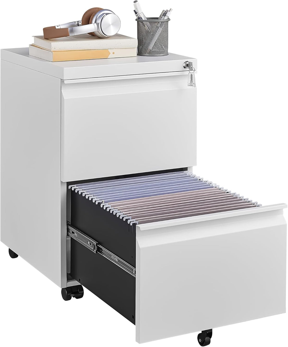 approgreent 2 drawer metal file cabinet, fully assembled, main product view