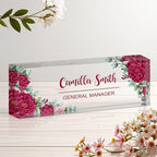 Personalized Name Plate for Desk, Custom Acrylic Desk Name Sign, Office by Unknown