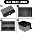Bagnizer Large 22 Quart Linen Fabric Foldable Storage Bin Cube Organizer Basket - Image 3