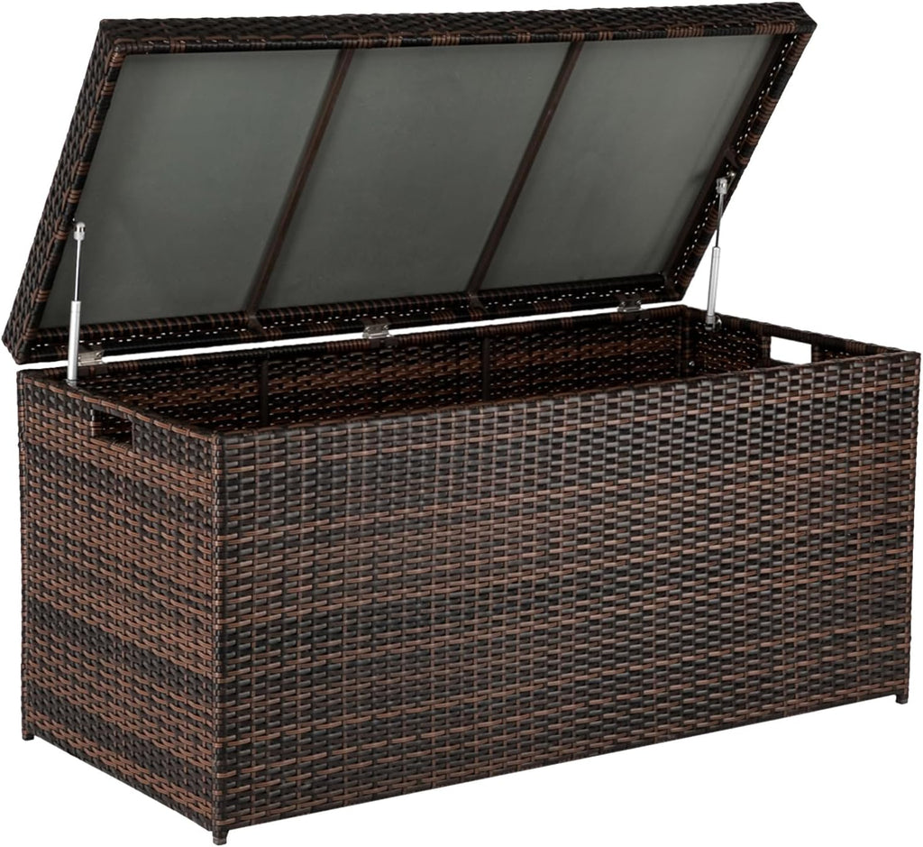 vingli 132 gallon outdoor wicker storage box, main product view