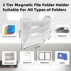 LQPAFZ 3-Tier Magnetic File Holder, No Drilling Installation File Cabinet - Image 3