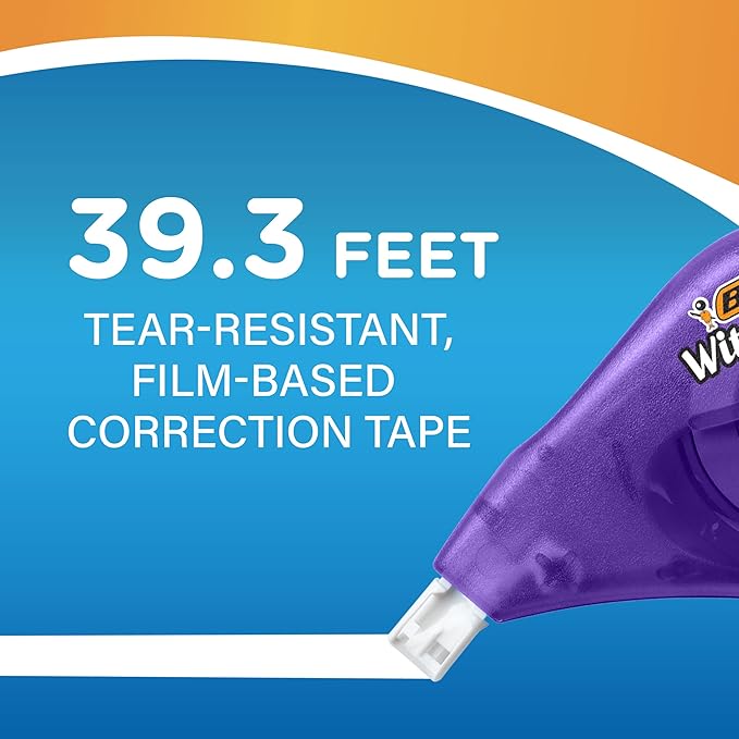 BIC Wite-Out Brand EZ Correct Correction Tape, 19.8 Feet, 4-Count Pack of White - Image 6