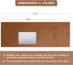Aothia Leather Desk Pad Protector, Office Mat, Large Mouse Pad, Laptop Desk Pad - Image 3