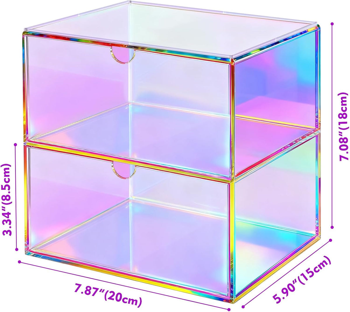 Acrylic Desk Organizer with Drawers Stackable Makeup Organizer for Vanity Off...