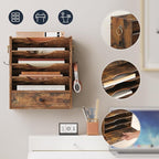 HOOBRO Wall File Organizer, Mail Organizer Wall Mounted, Wooden Literature - Image 5