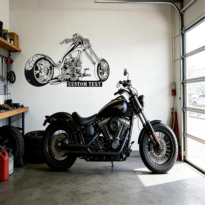 Custom Motorcycle Metal Sign Personalized Biker Name Sign Motorcycle Wall Art - Image 6