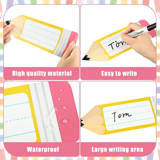 56 Pcs Name Tags for Desk Pencils Classroom Names Label Sticker Back to School - Image 4