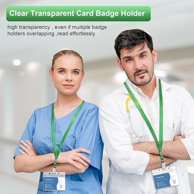 100 Pcs Lanyards for ID Badges and 100 Pcs Clear Name Tag Holders Reusable - Image 7