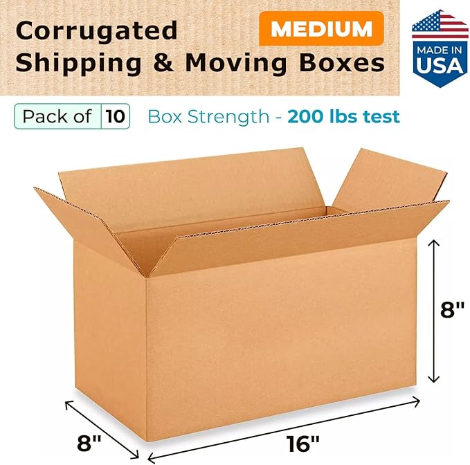 IDL Medium Moving Boxes 16x8x8 inches - Image 2