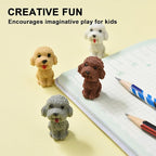 24Pcs Pencil Top Erasers for Kids, Dog Pencil Erasers Toppers Bulk, Cute Cap - Image 3