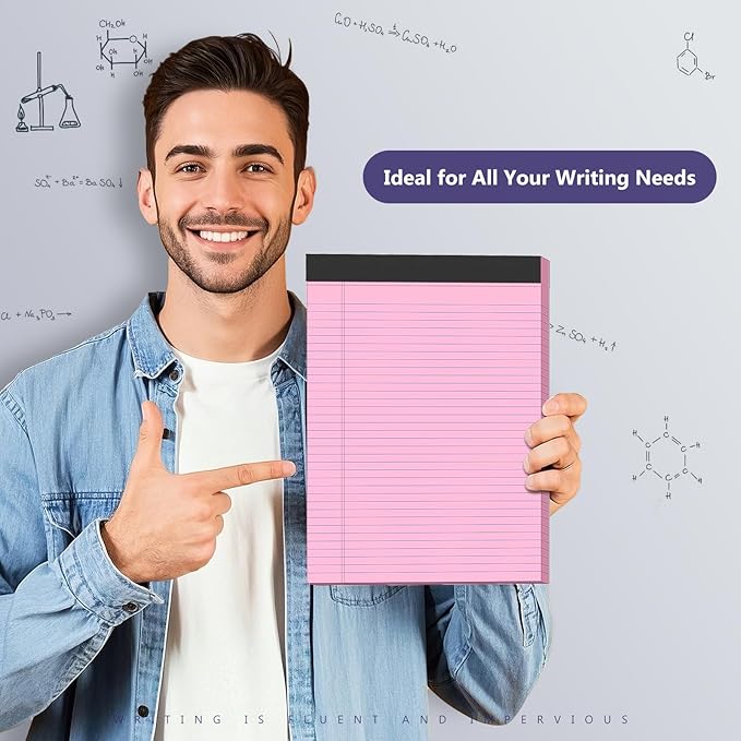 6 Pack Legal Pads 8.5 x 11 College Ruled Colored Note Pads 8.5" x 11" Lined - Image 4