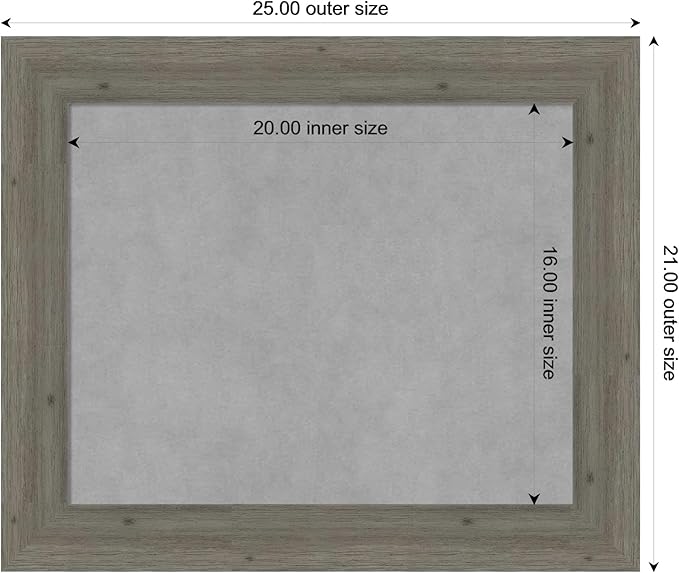 Amanti Art Grey Framed Magnetic Board 21x25 Small Vision Board - Image 4