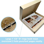 Lineco, Archival Tan 3-Ring Binder Preservation Album Box 12.25 x 11.25 x 2 - Image 5