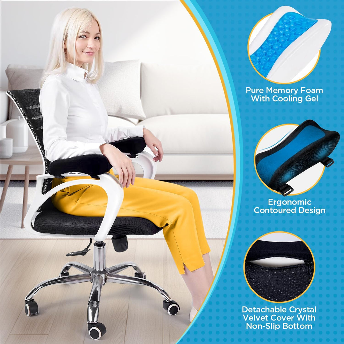 BEAUTRIP Ergonomic Armrest Pads- Office Chair Arm Rest Cover Pillow - Elbow S...