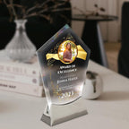 7 1/2" Personalized Glass Plaque for Awards and Trophies Custom Award for Employee of the Month, Retirement, Leadership and Appreciation Gift Awards (D7)