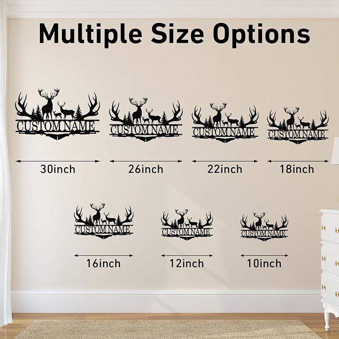 Dyoart Personalized Deer Metal Cabin Sign | Custom Metal Signs Outdoor | Deer - Image 6
