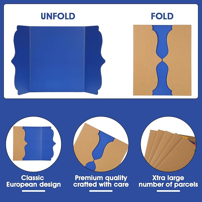15 Pcs Trifold Presentation Board 12 x 20 Inch Trifold Poster Board Portable - Image 5