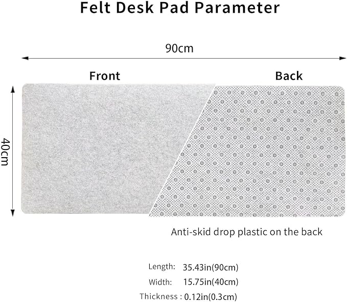 DAWNTREES Felt Desk Pad, Large Keyboard Mat, Wool Desk Mat, Extra Large Felt - Image 2