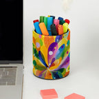 Leather Pen Holder for Desk Colorful Spot Pencil Cup Desktop Organizer Makeup - Image 5