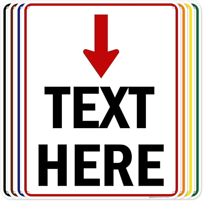 Custom Arrow, Custom Directional Sign, Arrow Down Sign, 24x30 Inches, 55 mil by MySignCenter