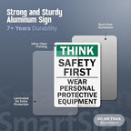 SmartSign - S-2917-AL-14 "Think Safety First - Wear Personal Protective - Image 3
