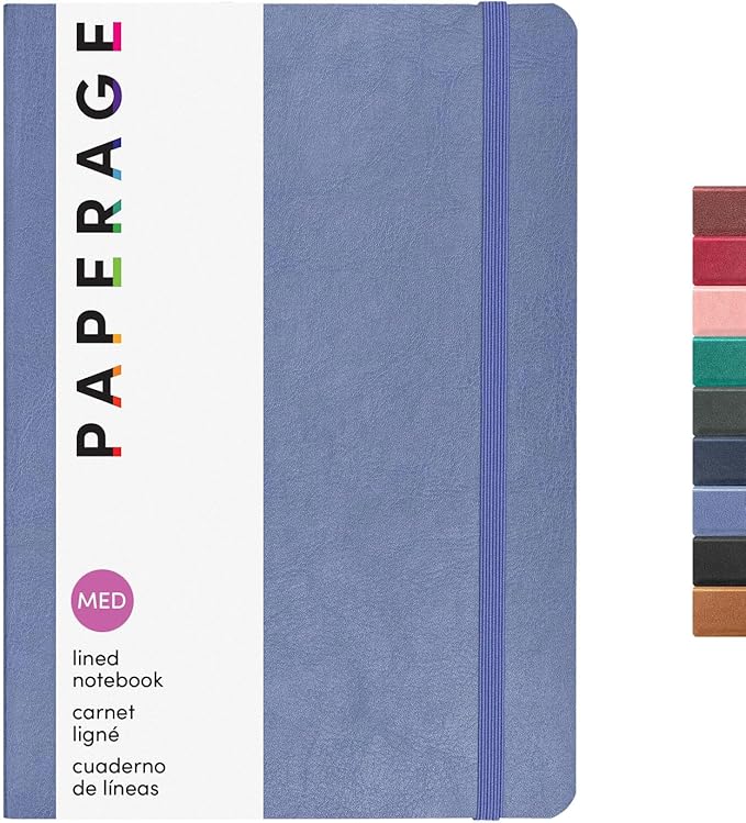 PAPERAGE Softcover Lined Journal Notebook, 160 Pages, Medium College Ruled by PAPERAGE