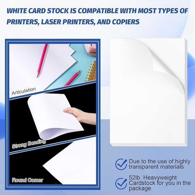 Gersoniel 100 Pcs Printer Paper 11 x 17 Inch Copy Paper 52 lb Glossy Paper - Image 3