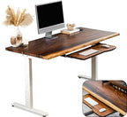 Standing Desk with Keyboard Tray – Walnut Solid Wood Desk, Natural Live Edge by ModernWoodStyle