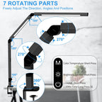 led desk lamp with clamp, architect desk lamp, close-up detail