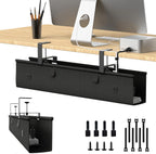 KIGJU Under Desk Cable Management Tray, 30-inch No-Drill Cord Organizer