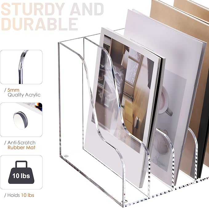 SANRUI Acrylic File Organizer, Compact Desk Organizer - Image 3