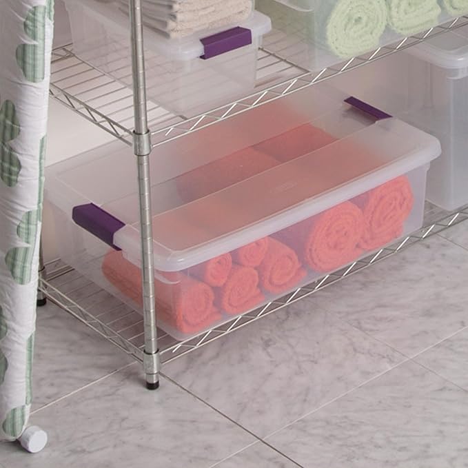 Sterilite 12-Pack 32 Quart ClearView Latch Box, Stackable Organizer Bins - Image 5