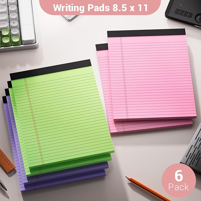 Legal Pads 8.5 x 11 Inch, 6 Pack, Colored Notebook Paper, 8.5 x 11 Colored - Image 7