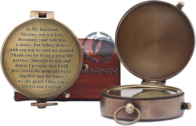 Engraved Compass, Gift for Husband, Anniversary, Wedding Gift for Him, Long - Image 2