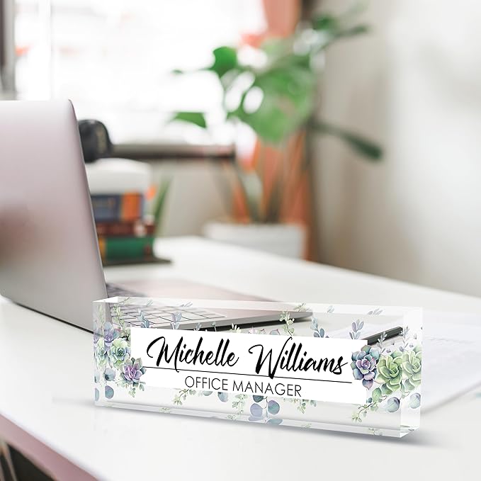 Personalized Name Plate for Desk, Custom Desk Name Plate, Acrylic Name Plate - Image 4