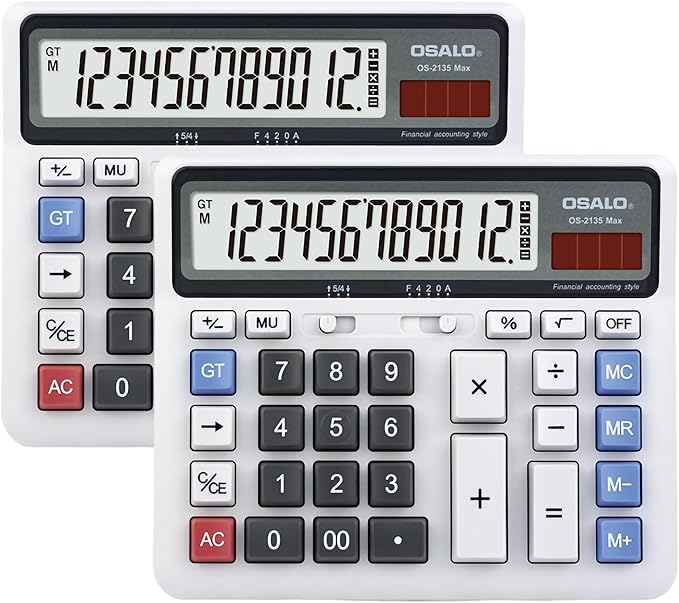 Desktop Calculator, Extra Large LCD Display Computer Button 12 Digits by Pendancy