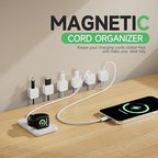 9 White Magnetic Cable Clips, Under Desk Cable Management, Cord Holder - Image 2