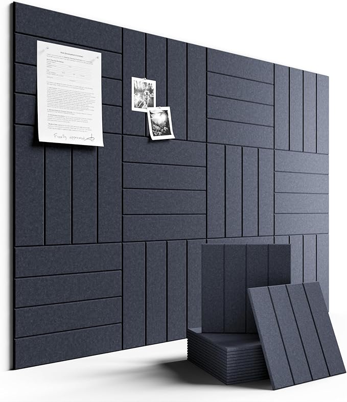 Fluxynara Felt Bulletin Board Tiles Large 48" x 36" Cork Board Alternative-12 by FLUXYNARA