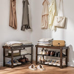 Pipishell Bamboo Shoe Rack Bench, 3 Tier Sturdy Shoe Bench, Storage Shoe - Image 2