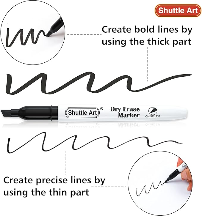 huttle Art Dry Erase Markers, 120 Pack Black Whiteboard Markers - Image 2