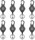 MNGARISTA 8-Pack Retractable Keychain, Heavy Duty Carabiner Badge Holder